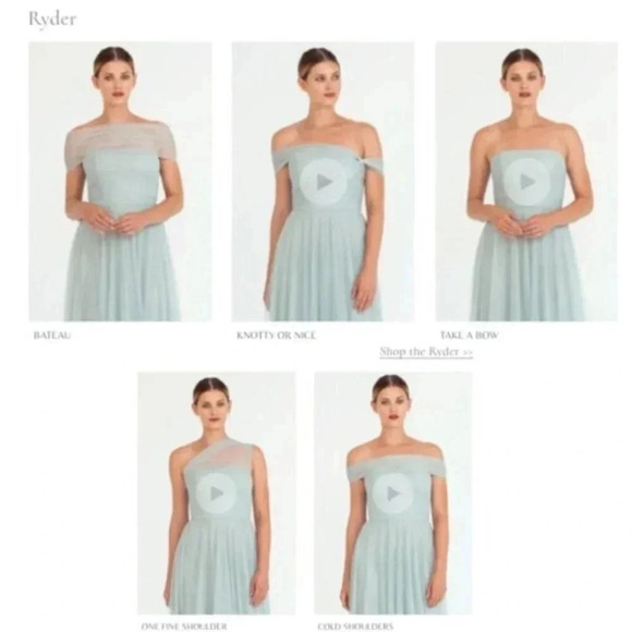 NWT BHLDN Jenny Yoo Ryder Convertible Maxi Dress Seaglass Green - Picture 5 of 10